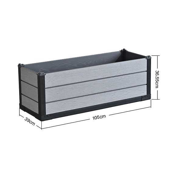 Elegante Fioriera da Giardino Vaso per Piante Fioriera Rettangolare 105x39x36,55 cm