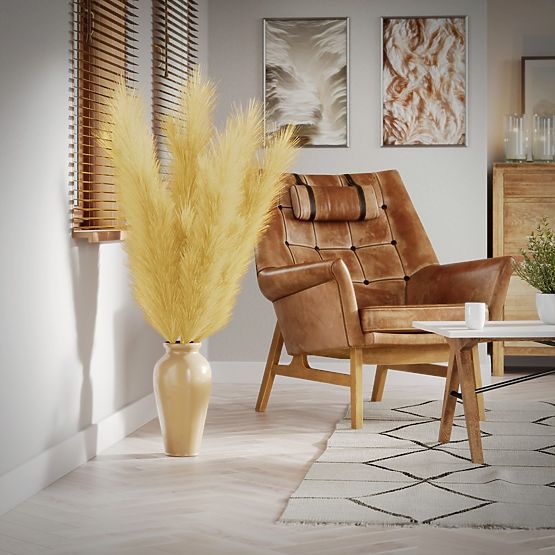 Fiore artificiale PAMPLY colore senape ameliahome