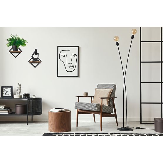 Fioriera da parete in metallo nera Doron Rustic loft
