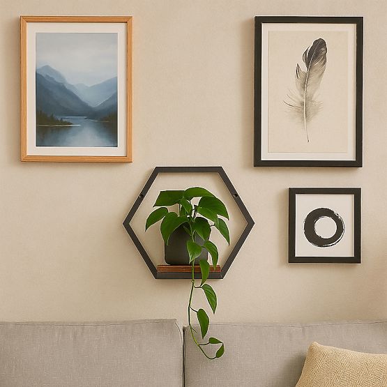 Fioriera da parete mensola sospesa per piante decorazione loft esagonale ModernHome