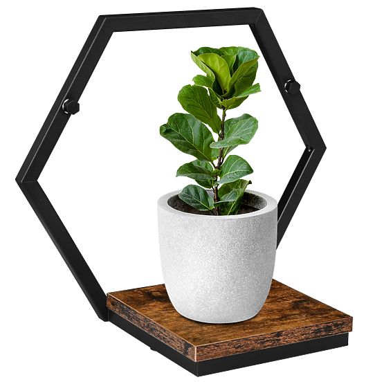 Fioriera in metallo a scaffale nero Honung Rustic loft