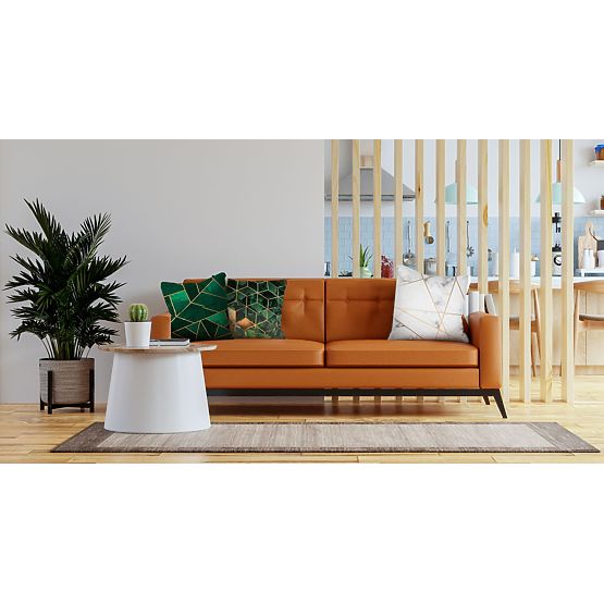 Fodera per cuscino 3D - verde e oro