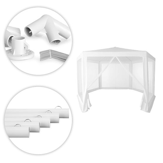 Gazebo da giardino 2x2x2 m con zanzariera bianco MultiGarden