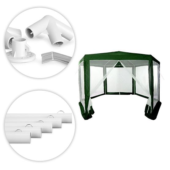 Gazebo da giardino 2x2x2 m con zanzariera verde MultiGarden
