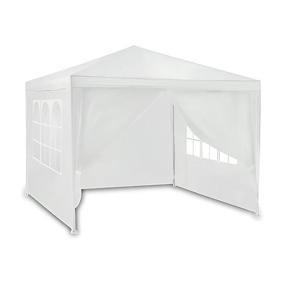 Gazebo da giardino 3x3 m 4 pareti bianco MultiGarden