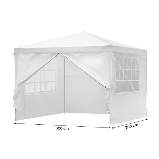 Gazebo da giardino 3x3 m 4 pareti bianco MultiGarden