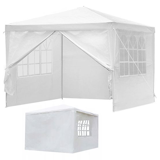 Gazebo da giardino 3x3 m 4 pareti bianco MultiGarden