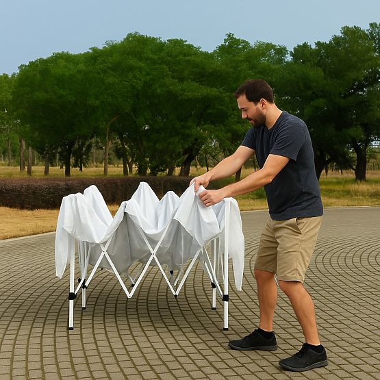 Gazebo da giardino 3x3 m con tetto automatico pieghevole per terrazza MultiGarden