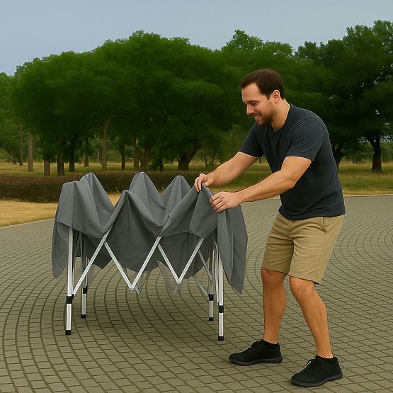 Gazebo da giardino 3x3 m con tettoia automatica pieghevole per giardino e terrazza MultiGarden