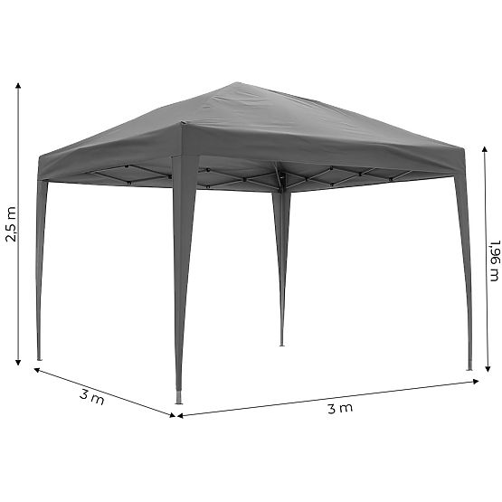 Gazebo da giardino 3x3 m con tettoia automatica pieghevole per giardino e terrazza MultiGarden