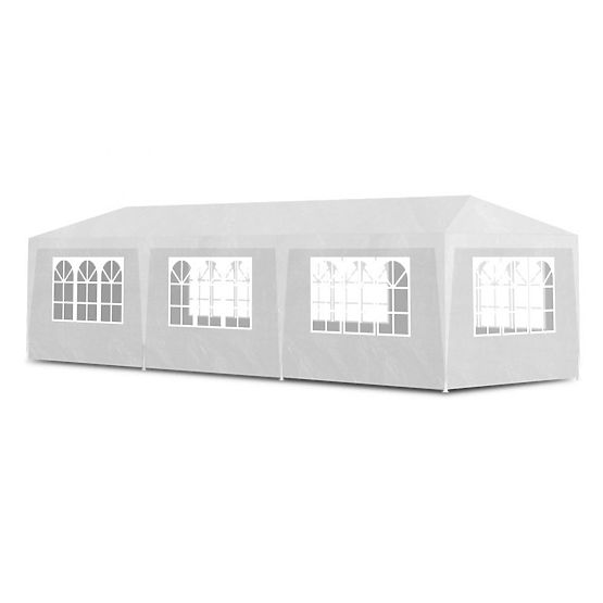 Gazebo da giardino 3x9 m 8 pareti bianco MultiGarden