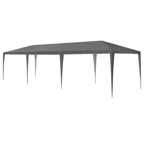 Gazebo da giardino 3x9 m 8 pareti grigio MultiGarden