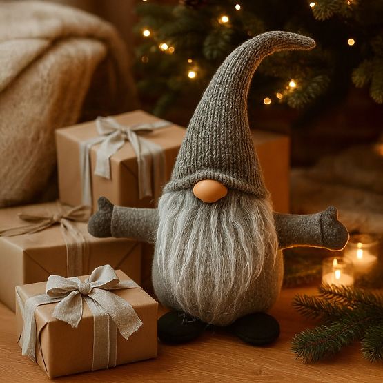 Gnomo di Natale 35 cm YX045 GRIGIO