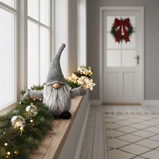 Gnomo di Natale 35 cm YX045 GRIGIO