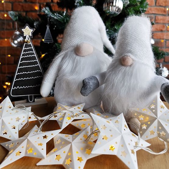 Gnomo di Natale 35cm YX045 Bianco