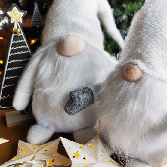 Gnomo di Natale 35cm YX045 Bianco