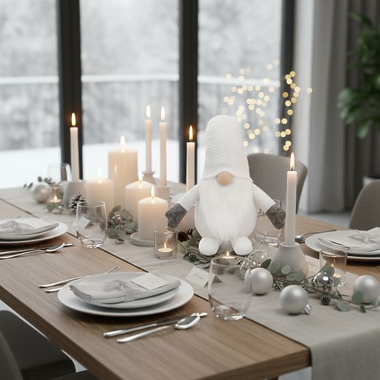 Gnomo di Natale 35cm YX045 Bianco