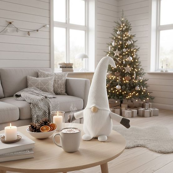 Gnomo di Natale 35cm YX045 Bianco