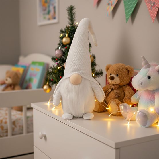 Gnomo di Natale YX068 50cm Bianco