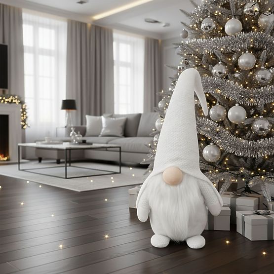 Gnomo di Natale YX068 50cm Bianco