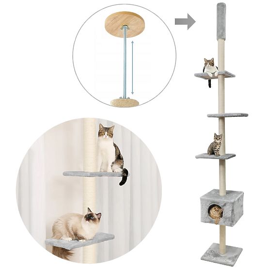 GRAFFIATOIO DA SOFFITTO PER GATTI GRIGIO P70374