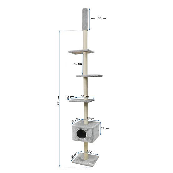 GRAFFIATOIO DA SOFFITTO PER GATTI GRIGIO P70374