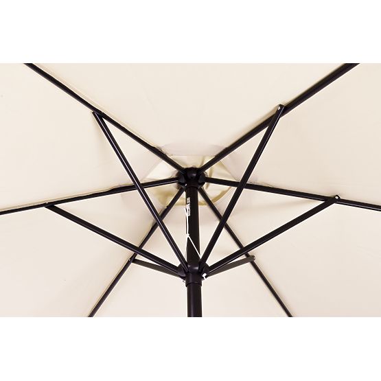 Grande ombrellone da giardino inclinabile pieghevole con manovella 6 stecche beige 270 cm
