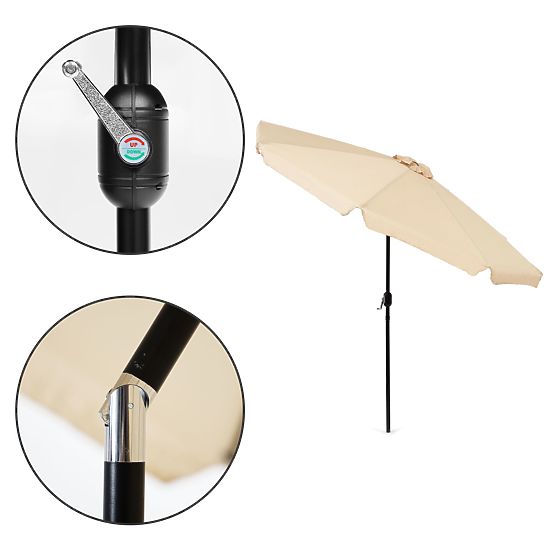 Grande Ombrellone da Giardino Inclinato 3m con Manovella Beige