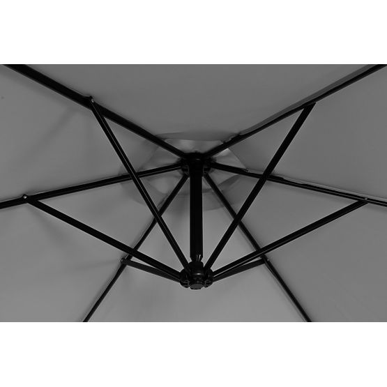 Grande ombrellone da giardino pieghevole a sbalzo 3m grigio 6 stecche