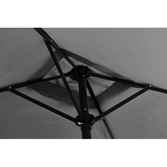 Grande Ombrellone da Giardino Rettangolare Inclinabile Pieghevole con Manovella Grigio 200 x 140 cm