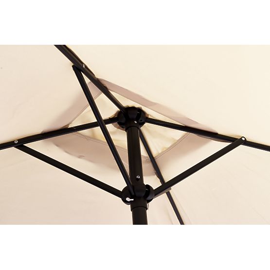Grande ombrellone da giardino rettangolare inclinato pieghevole con manovella beige 200 x 140 cm