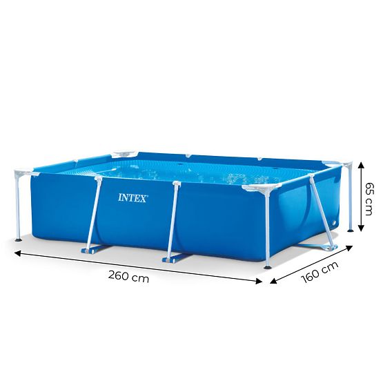 Grande piscina da giardino rettangolare con telaio 2,6x1,6m