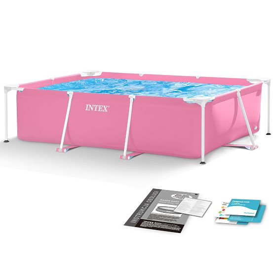 Grande piscina da giardino rettangolare con telaio 220 x 150 cm INTEX 28266