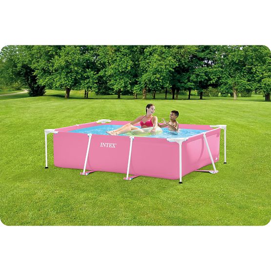 Grande piscina da giardino rettangolare con telaio 220 x 150 cm INTEX 28266