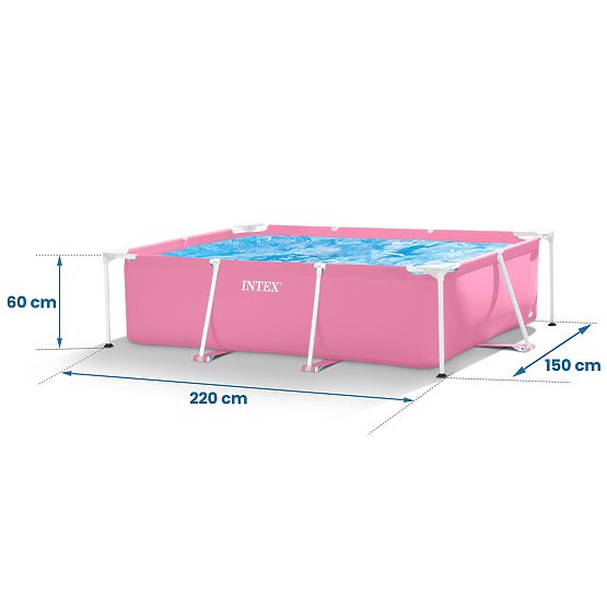 Grande piscina da giardino rettangolare con telaio 220 x 150 cm INTEX 28266