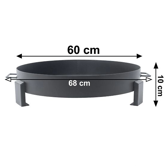 Grande robusto braciere da giardino in ghisa 60 cm con maniglie ideale per falò
