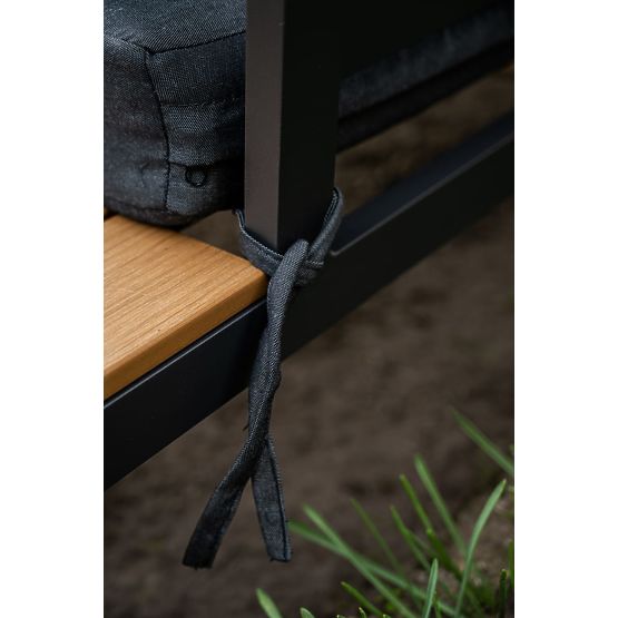 Grande set angolare in alluminio con tavolino MASSIMO nero