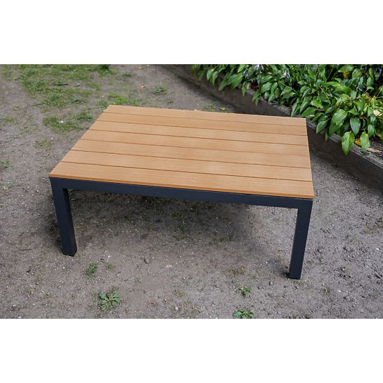 Grande set angolare in alluminio con tavolino MASSIMO nero