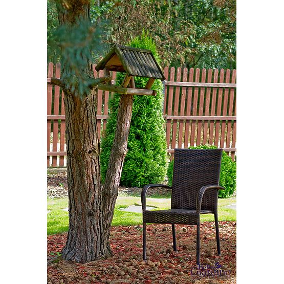 Grande set da pranzo in tecnorattan (tavolo 200x100cm + 8 sedie) SOTTILE nero