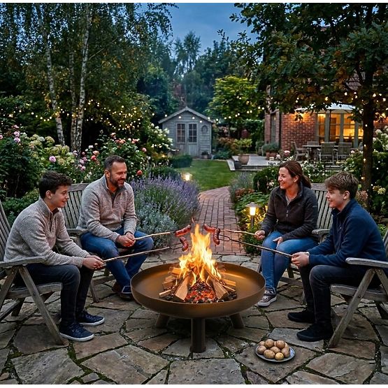 Grande solido braciere da giardino in ghisa 60 cm ideale per falò