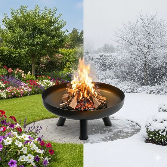 Grande solido braciere da giardino in ghisa 60 cm ideale per falò