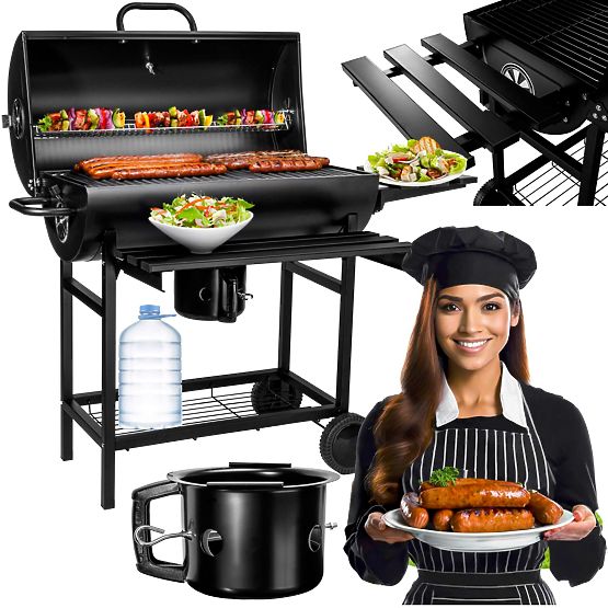 Griglia angolare da giardino a carbone 2 griglie con cassetto cenere BAREL