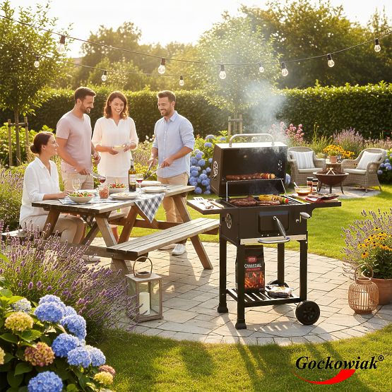 Griglia angolare da giardino a carbone con griglia in ghisa FERRO