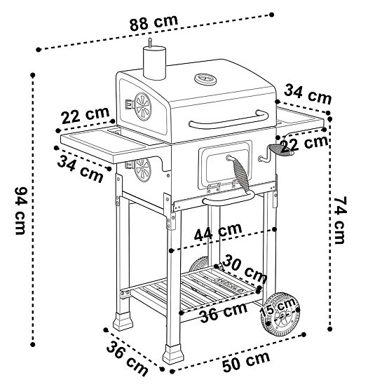Griglia angolare da giardino a carbone con griglia in ghisa FERRO