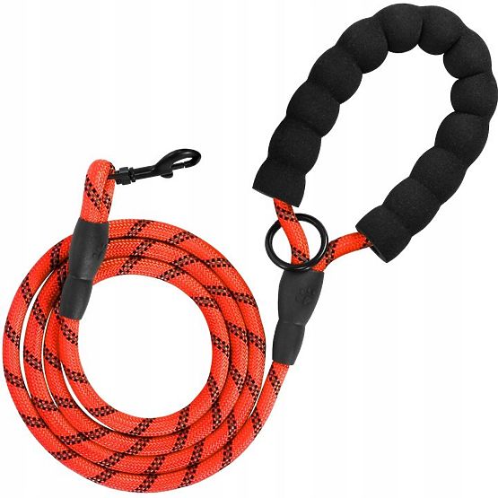 Guinzaglio riflettente e collare per cane PJ-035 rosso
