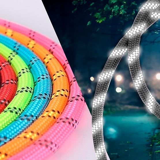 Guinzaglio riflettente e collare per cane PJ-036 Rosa