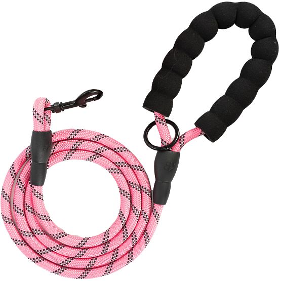 Guinzaglio riflettente e collare per cane PJ-036 Rosa