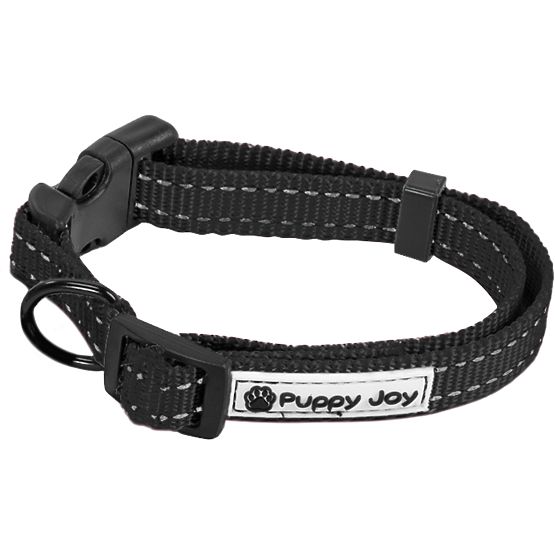 Guinzaglio riflettente e collare per cane PJ-091 nero