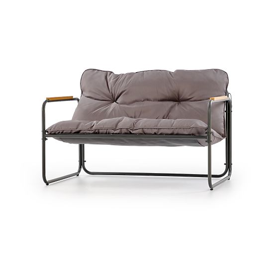 HUDSON, set da giardino (divano, 2x poltrona, tavolino), grigio / marrone (1p=1set)