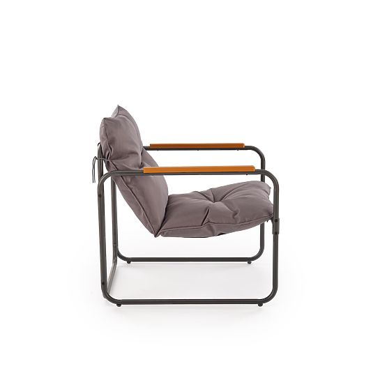 HUDSON, set da giardino (divano, 2x poltrona, tavolino), grigio / marrone (1p=1set)